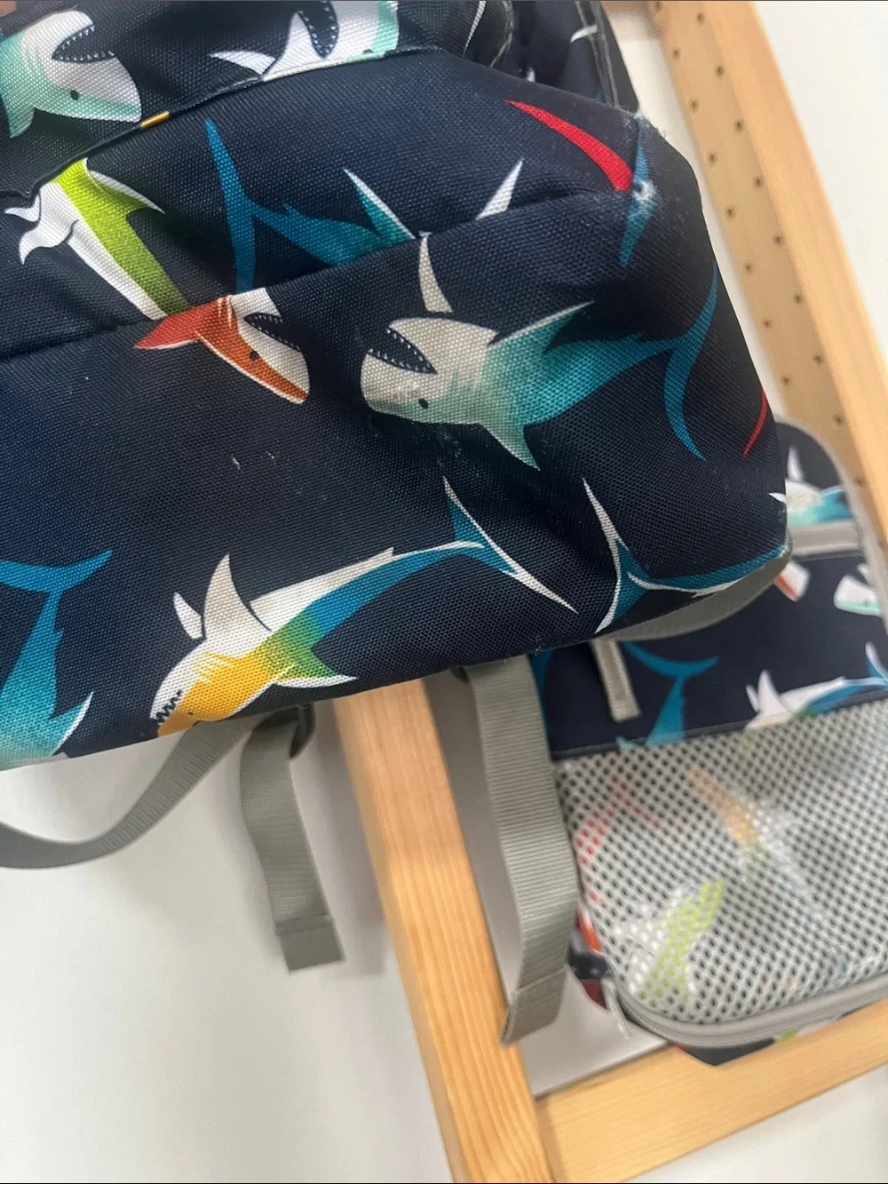 LL Bean Kids  Jr 17L Shark Print Bookbag